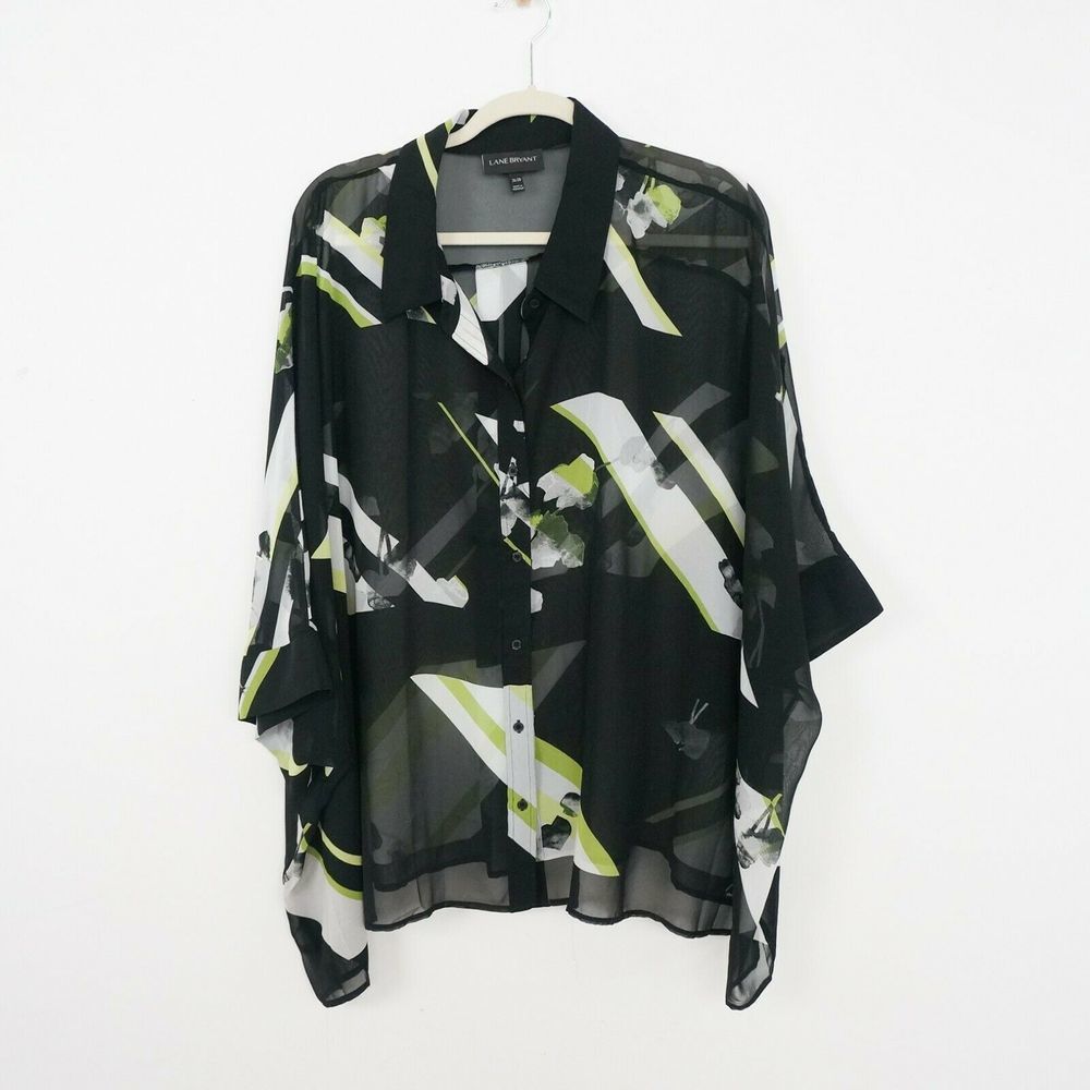 Lane Bryant Top Blouse Oversized Floral Print